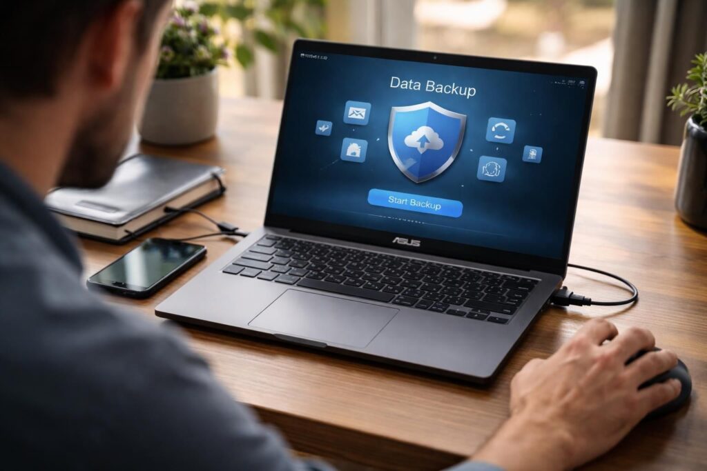 découvrez comment sauvegarder vos données sur un appareil asus avant une réinitialisation, même si l'écran tactile ne répond plus.