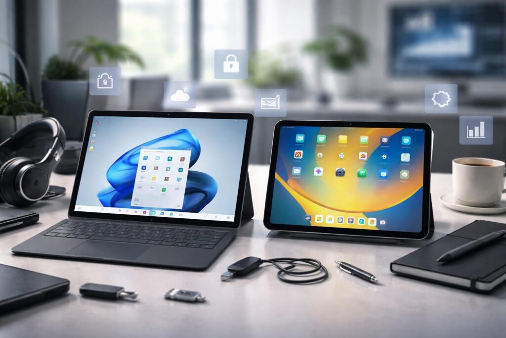 découvrez notre comparatif détaillé entre les tablettes tactiles microsoft et ipad, adapté à vos contraintes it pour choisir l'appareil le mieux adapté à vos besoins professionnels.