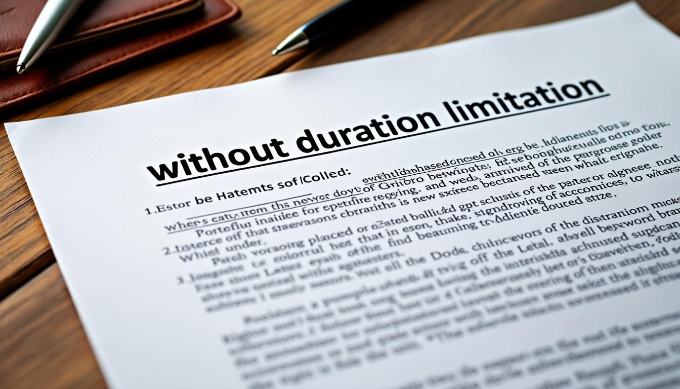 découvrez la signification de l'expression 'sans limitation de durée' dans la législation moderne, ses implications juridiques et son impact sur les droits et obligations en france.