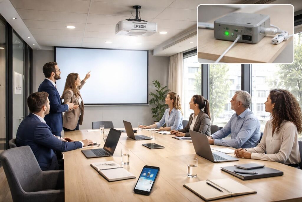 découvrez comment domotiser facilement un vidéoprojecteur epson avec un trigger 12v lors de votre réunion pour une expérience connectée et automatisée.